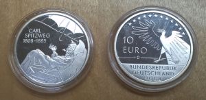 Silbermünzen sammeln - Motiv Der arme Poet - 10 Euro Silbermünze